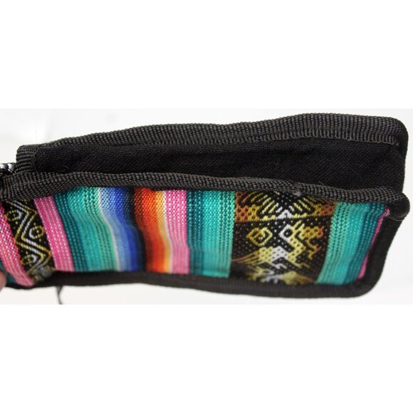 Peruvian Passport Pouch Wallet Phone Padded Native Textile Lanyard Llama Woman - Picture 5 of 5